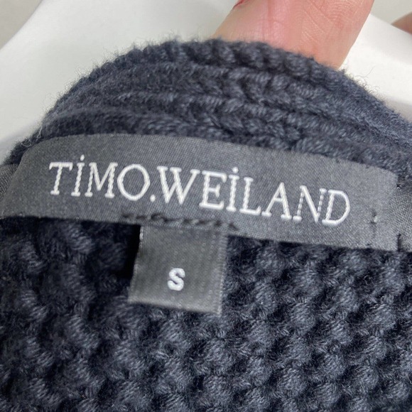 Timo Weiland Cable Knit Black Sweater Vest Sz S - Picture 8 of 8
